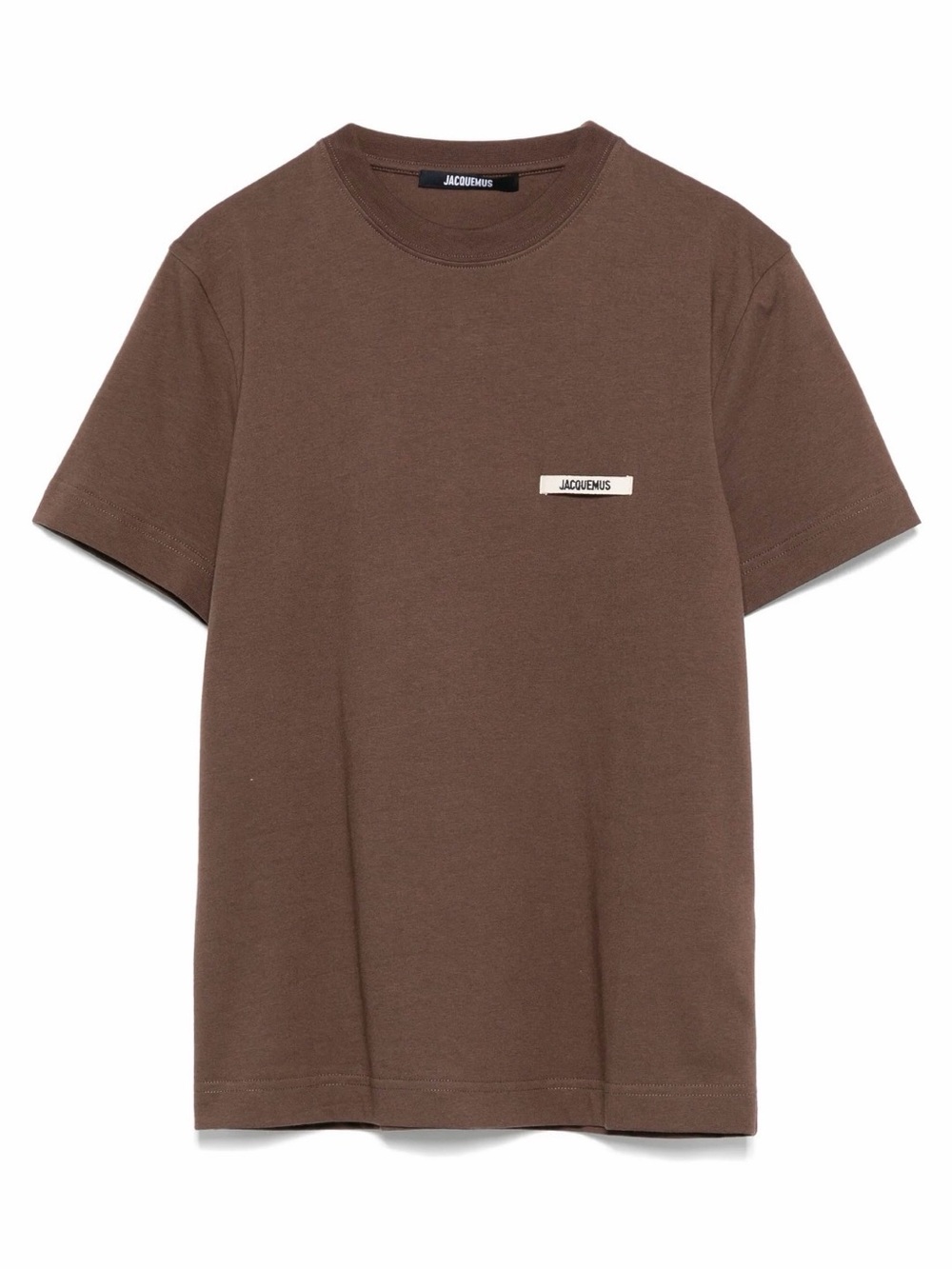 Jacquemus Brown Crewneck Logo-Tab T-Shirt